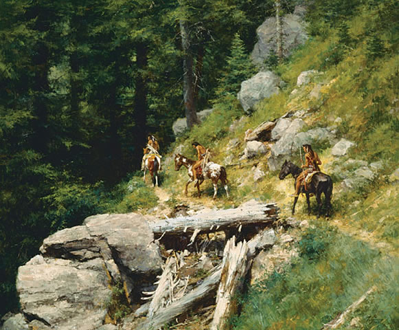 "Trail in the Bitter Roots" Howard Terpning Masterwork Giclee Canvas